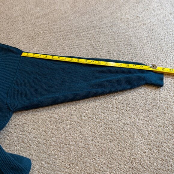 Free People Softly Structured Tunic Sweater Ribbed Deep Jade Boho LARGE OB816580 - Picture 10 of 13